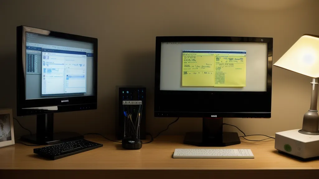 Ein Computermonitor mit einer komplexen Radionik-Softwareoberfläche in einem Arbeitszimmer.
