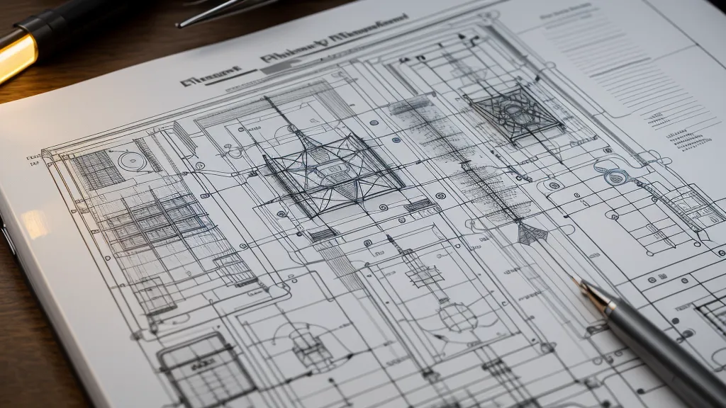 Handgezeichnete Prozessgrafik im Ingenieursstil zur Analyse von Radionik-Kursmodulen und ihrem Preis-Leistungs-Verhältnis.